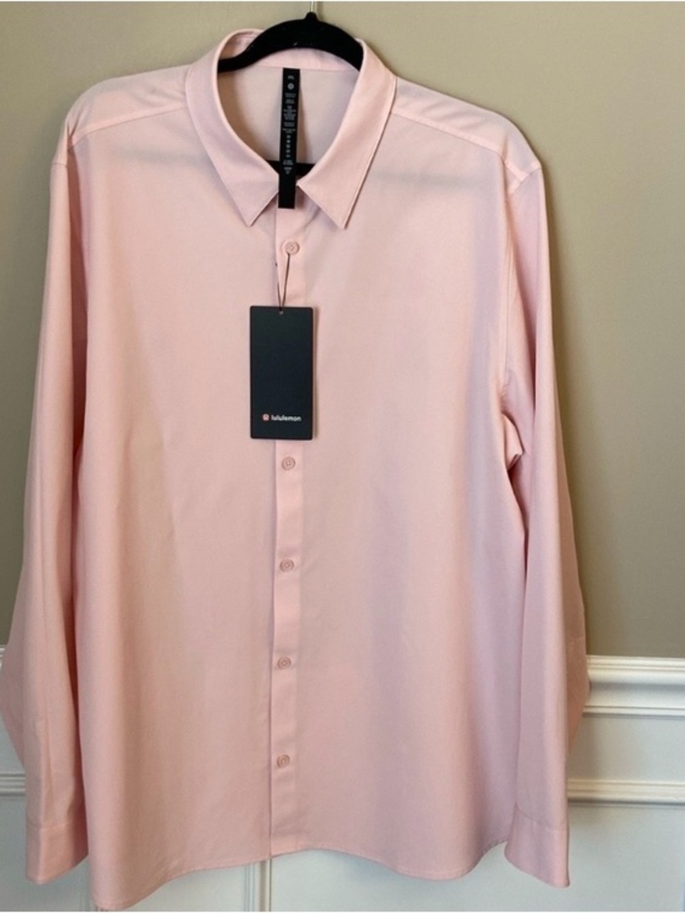 Lululemon Athletica Men’s XXL Light Pink Dress Shirt NWT, Officewear